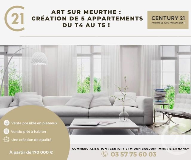 Appartement F4 à vendre - 4 pièces - 79.45 m2 - ART SUR MEURTHE - 54 - LORRAINE - Century 21 Midon Baudoin Immobilier